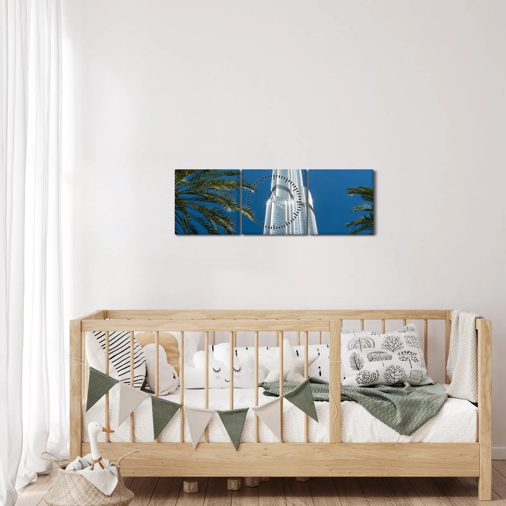 Kép - Burj Khalifa (órával) (90x30 cm)