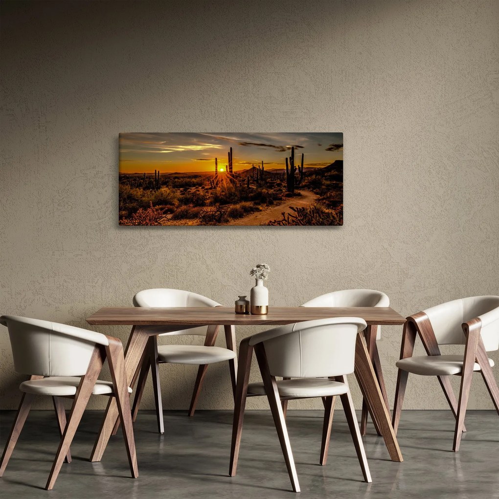 Kép - A nap vége az arizonai sivatagban (120x50 cm)