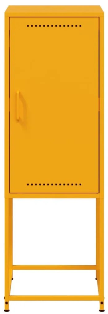 mustársárga acél magasszekrény 36 x 39 x 107 cm