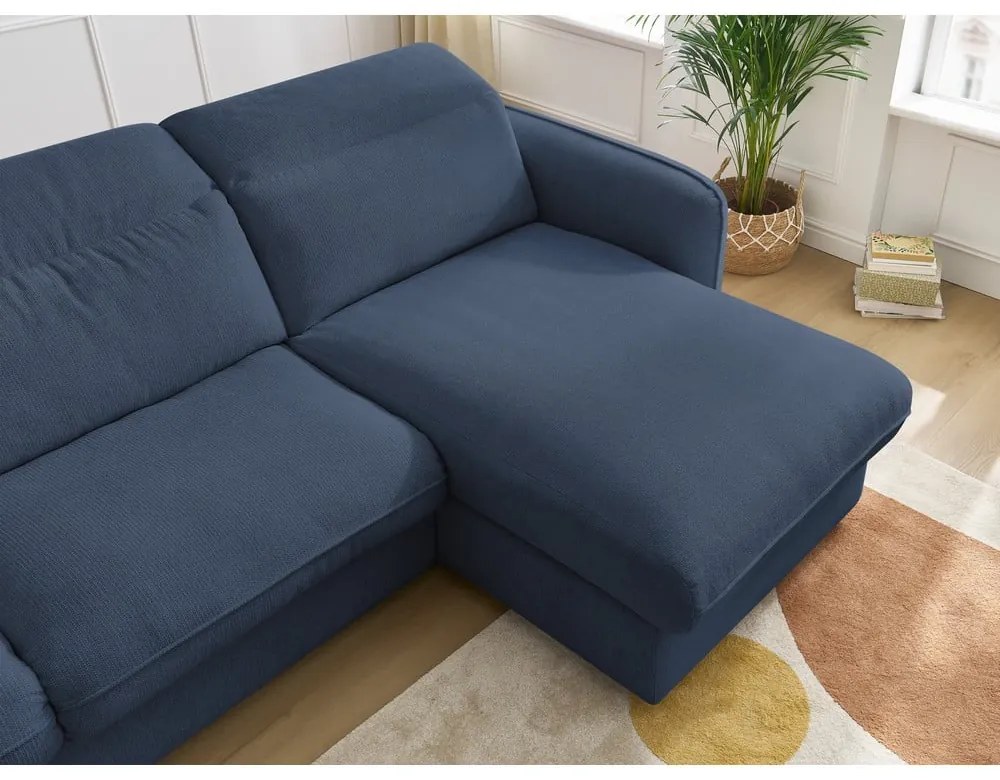 Sötétkék kinyitható sarokkanapé (variálható) Achille – Bobochic Paris
