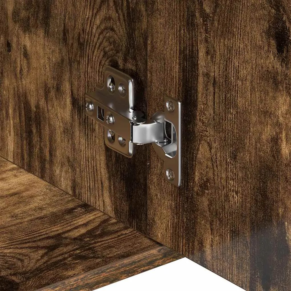 füstös tölgy színű szerelt fa tálalószekrény 88x30x70 cm