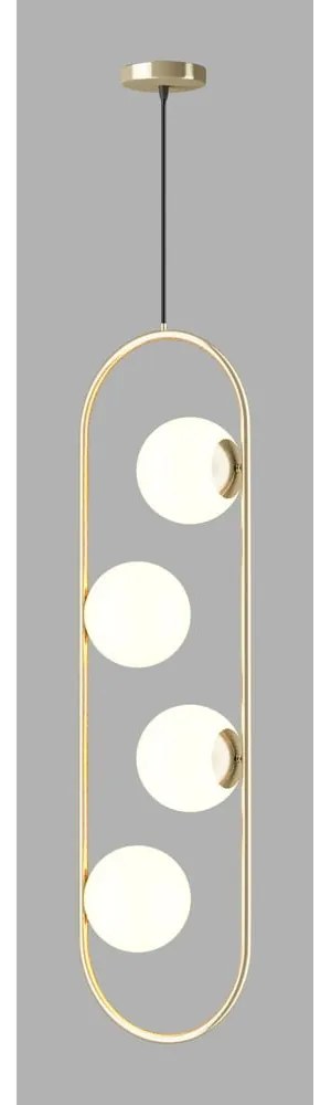 Aranyszínű függőlámpa üveg búrával Club – Squid Lighting