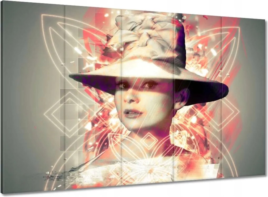 Vászonkép 100x70 Audrey a kalapban