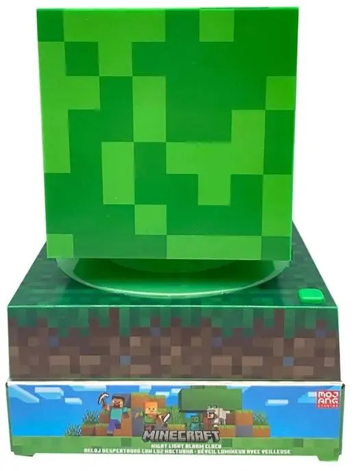 Minecraft Creeper 3D éjszakai lámpa és ébresztőóra