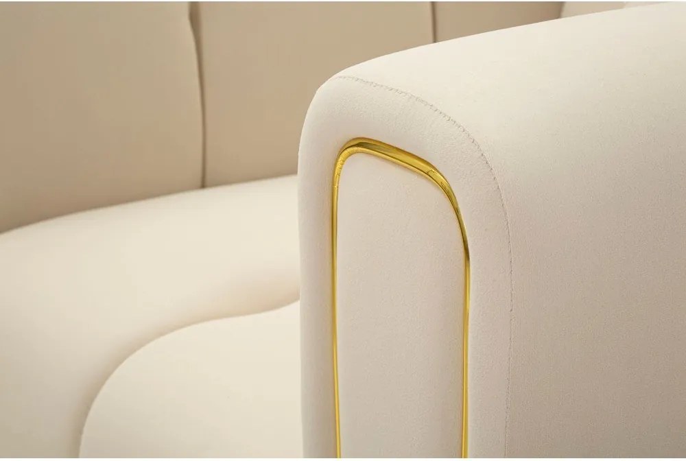 Krémszínű bársony fotel Alma – Mauro Ferretti