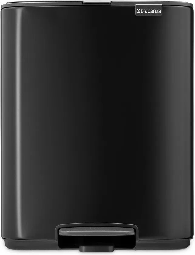 Matt fekete acél pedálos szemetes 12 l Bo – Brabantia