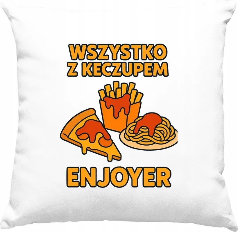 Ketchup Enjoyer párna, fehér