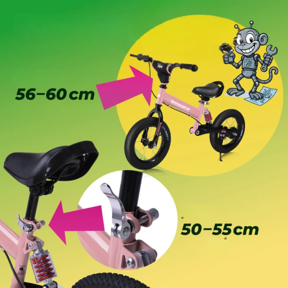 QUIDO gyerek futóbicikli, 3 éves kortól, rózsaszín Rennmeister