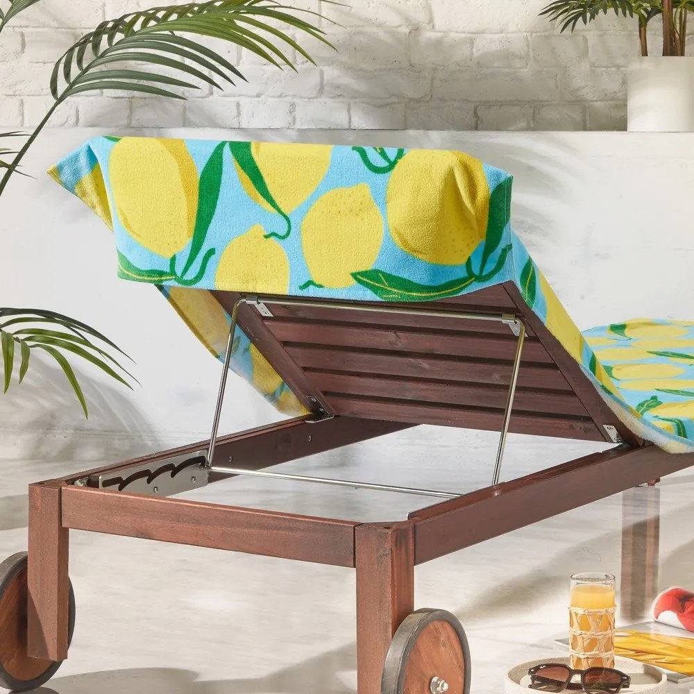 Pamut strandtörölköző 92x180 cm Lemons Lounger – Catherine Lansfield