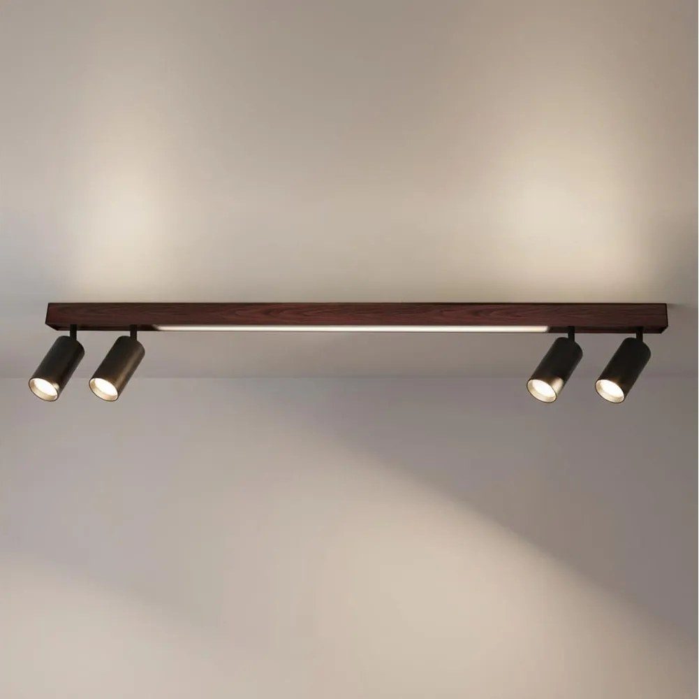 BRILAGI - LED spotlámpa SELE 4xGU10/30W/230V + LED/25W fekete/tölgy dekor
