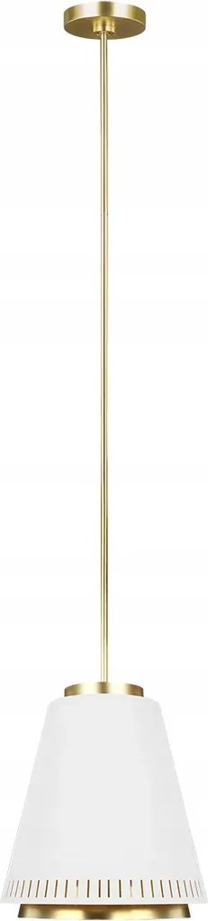 Függő lámpa fehér sárgaréz kúpos modern Feiss nappali asztal fölé