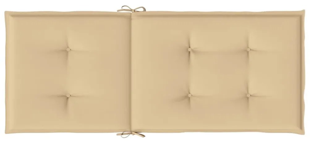 6 db melange bézs szövet magas háttámlájú székpárna 120x50x4 cm