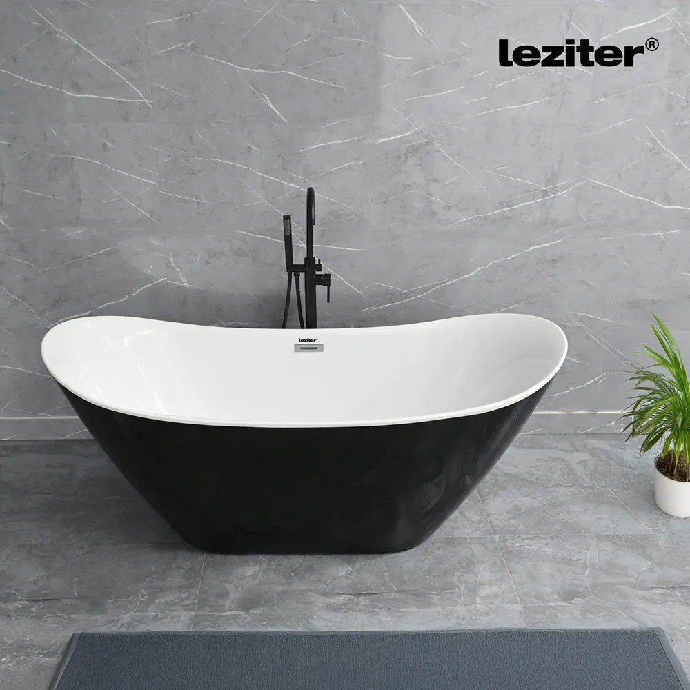 Flow szabadon álló fürdőkád 170x75x72 cm fekete