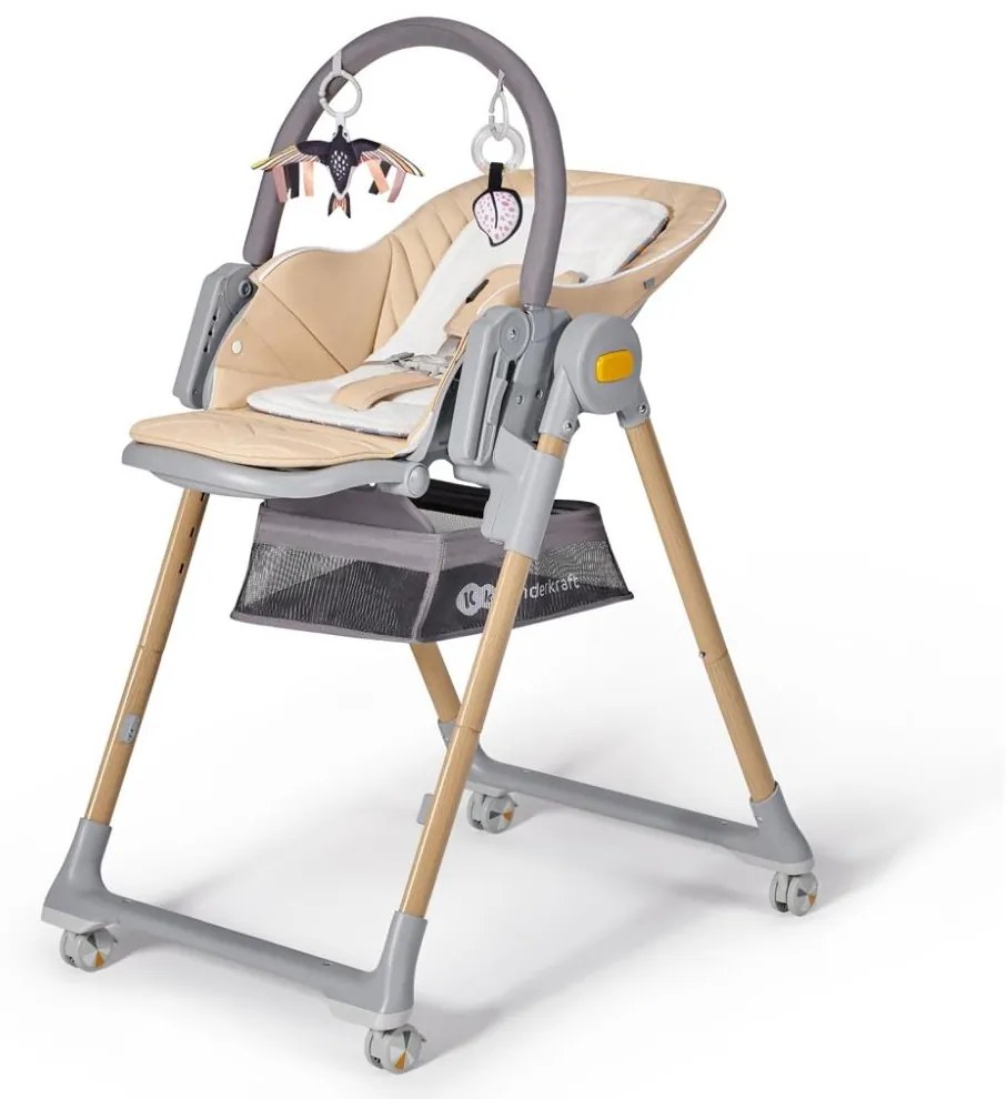 KINDERKRAFT - Gyermek etetőszék 2in1 LASTREE bézs/szürke