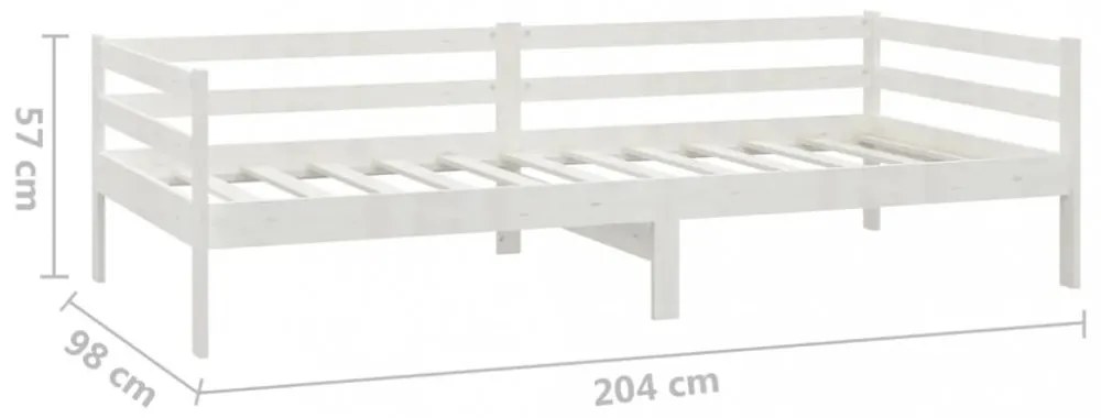 fehér tömör fenyőfa kanapéágy 90 x 200 cm