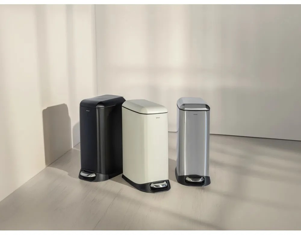 Krémszínű acél pedálos szemetes 12 l Design – Wenko