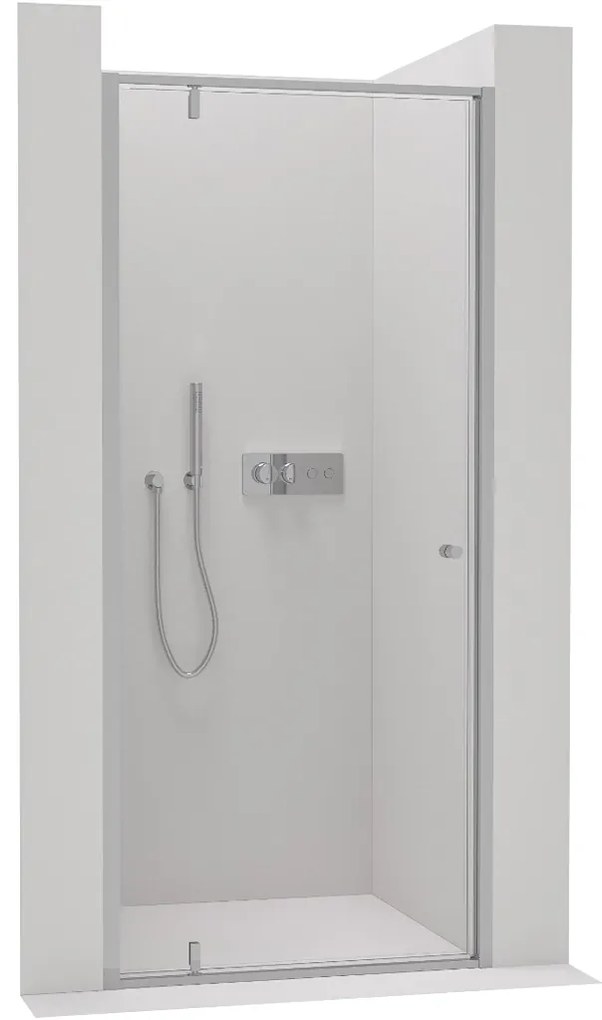 Cerano Ferri, 1-szárnyú zuhany csuklós ajtó 90x195 cm, 6mm átlátszó üveg, króm profil, CER-CER-425626