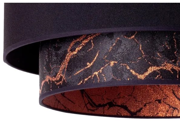 Duolla - Csillár zsinóron NANTES 1xE27/15W/230V á. 45 cm fekete/réz