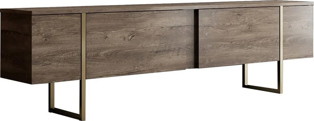 Luxe Walnut and Gold TV-asztal