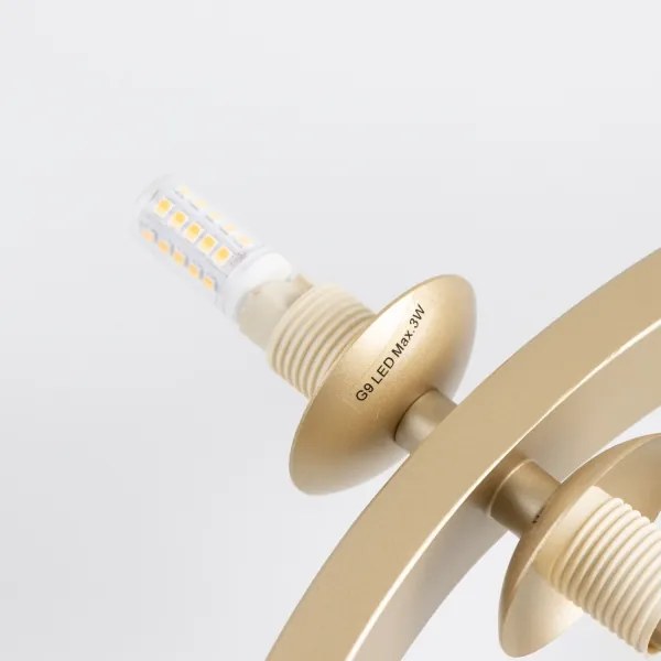 Brilagi - LED Csillár zsinóron MILLA 15xG9/3W/230V arany/füstös