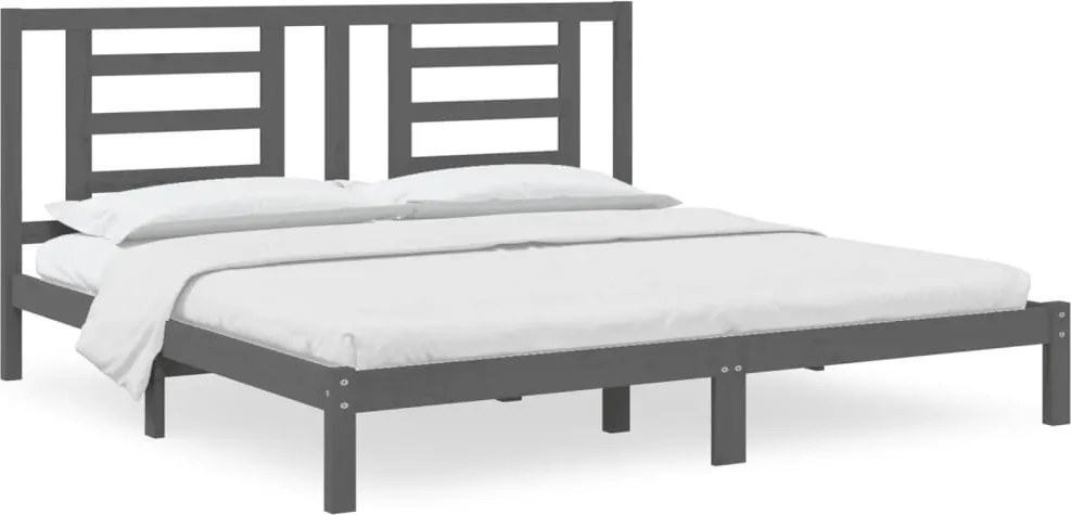 vidaXL szürke tömör fenyőfa ágykeret 200x200 cm
