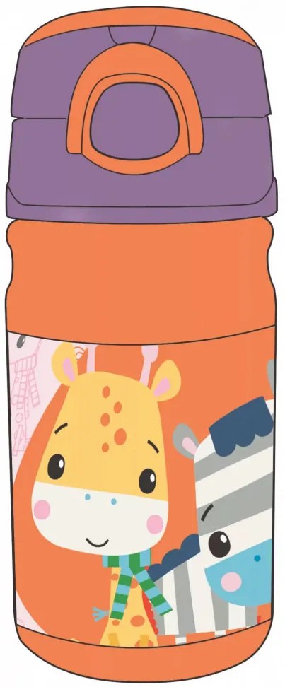 Fisher-Price Animals műanyag kulacs akasztóval 350 ml