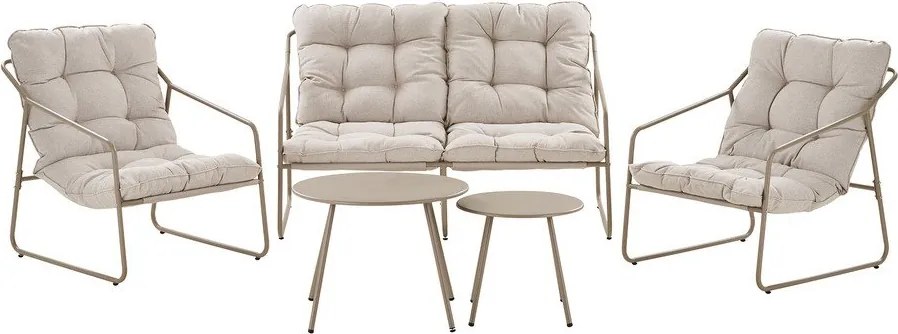Bézs kárpitozott négyszemélyes kerti lounge szett Nilo – House Nordic
