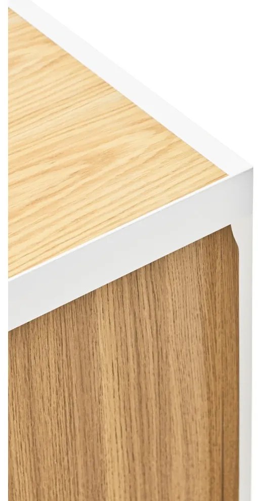 Fehér-natúr színű TV-állvány tölgyfa dekorral 180x45 cm Arista – Teulat