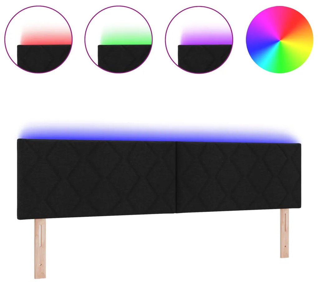 LED Fejtámla Gyémánt Blokk Mintával Fekete 180 cm Szövet