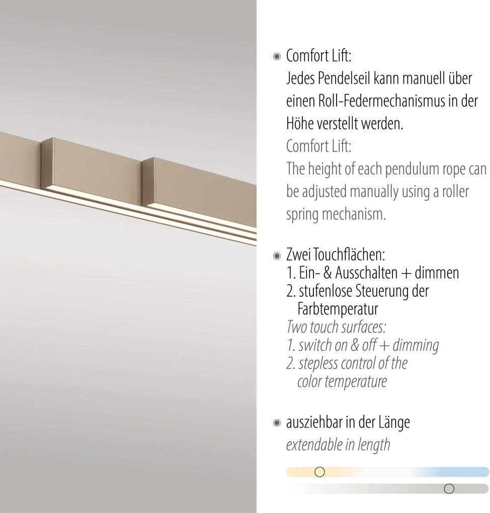 Paul Neuhaus modern függeszték adriana comfort lift sárgaréz pln2598-97