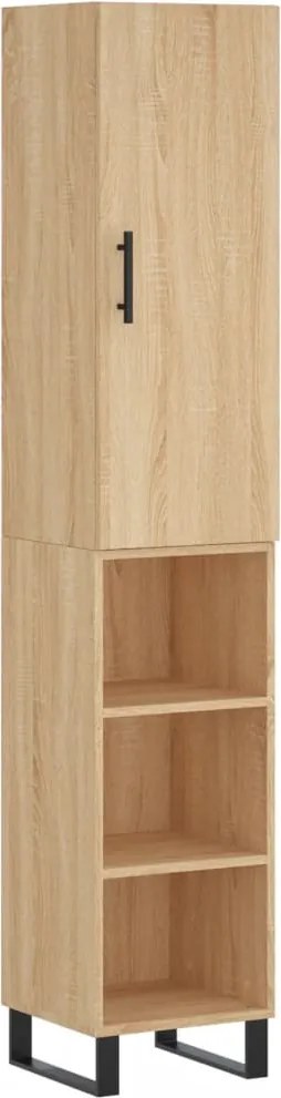 vidaXL sonoma tölgy szerelt fa magasszekrény 34,5x34x180 cm