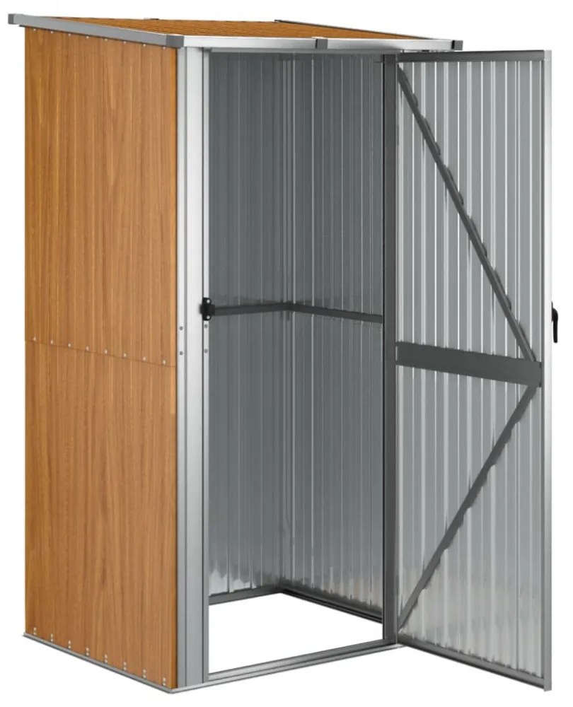 barna horganyzott acél kerti fészer 118,5 x 97 x 209,5 cm