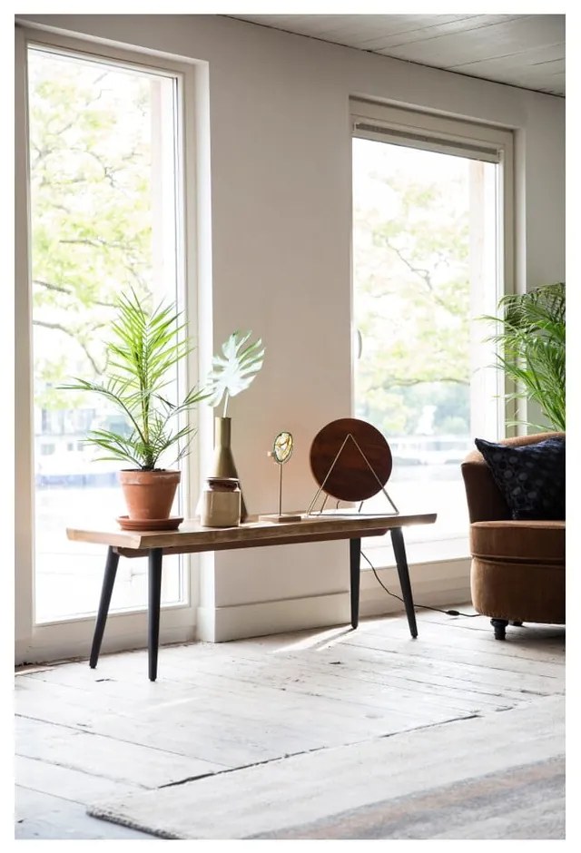 Alagon pad fekete acél lábakkal, hosszúság 180 cm - Dutchbone