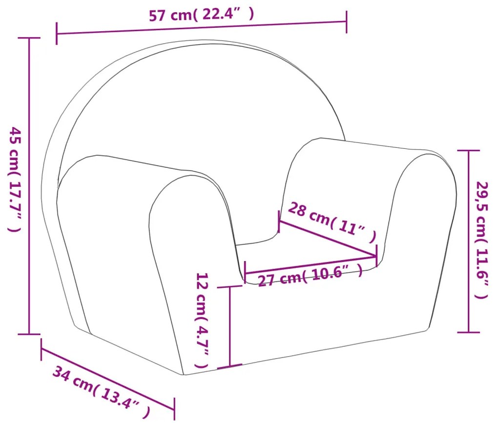 puha plüss gyerekkanapé rózsaszín