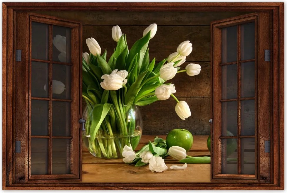 Poszterek 120x80 Fehér tulipánok