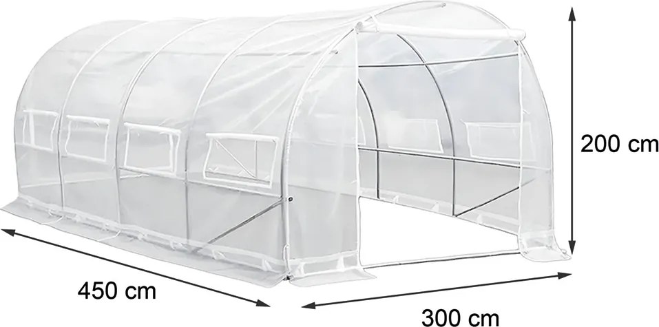 Melegház fólia 200x300x450 cm váz nélkül átlátszó