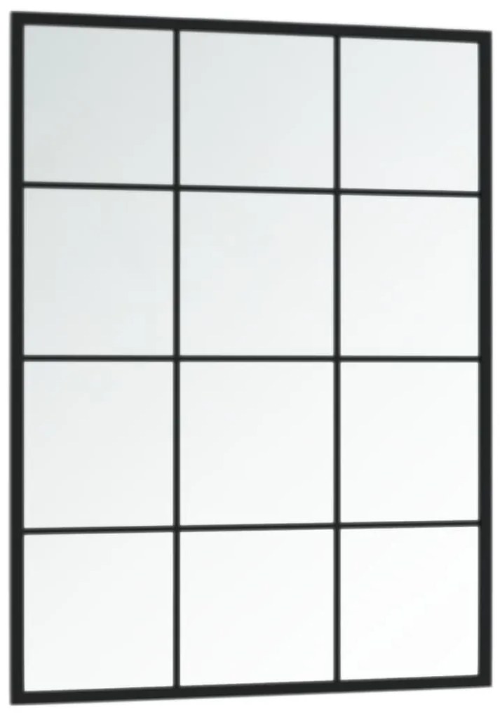 2 db fekete fém fali tükör 80x60 cm