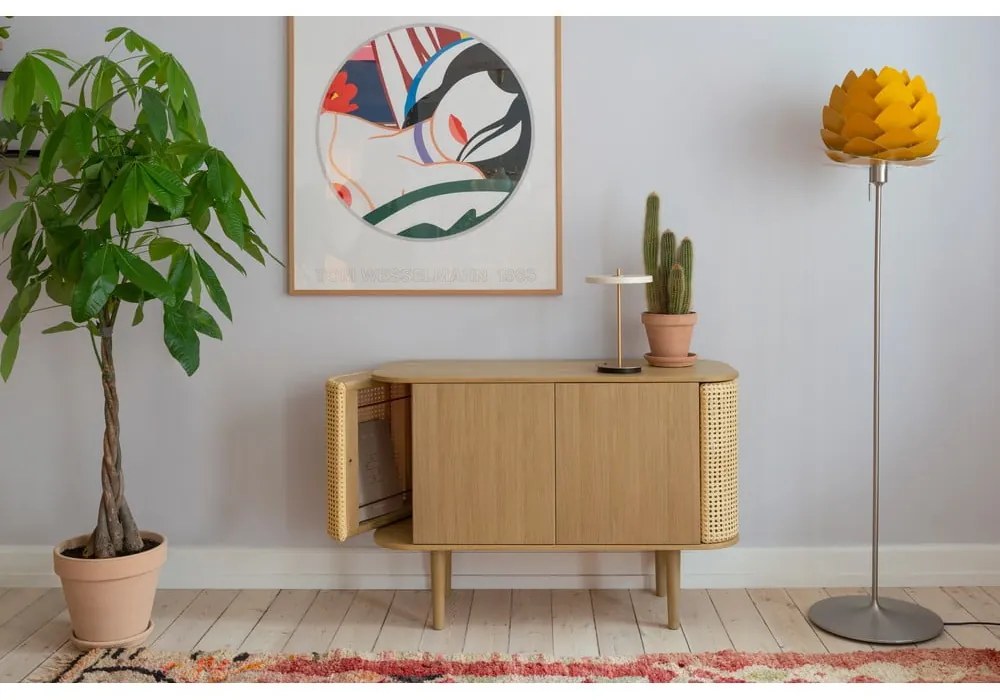 Natúr színű alacsony komód tölgyfa dekorral 109x75 cm Treasures – UMAGE