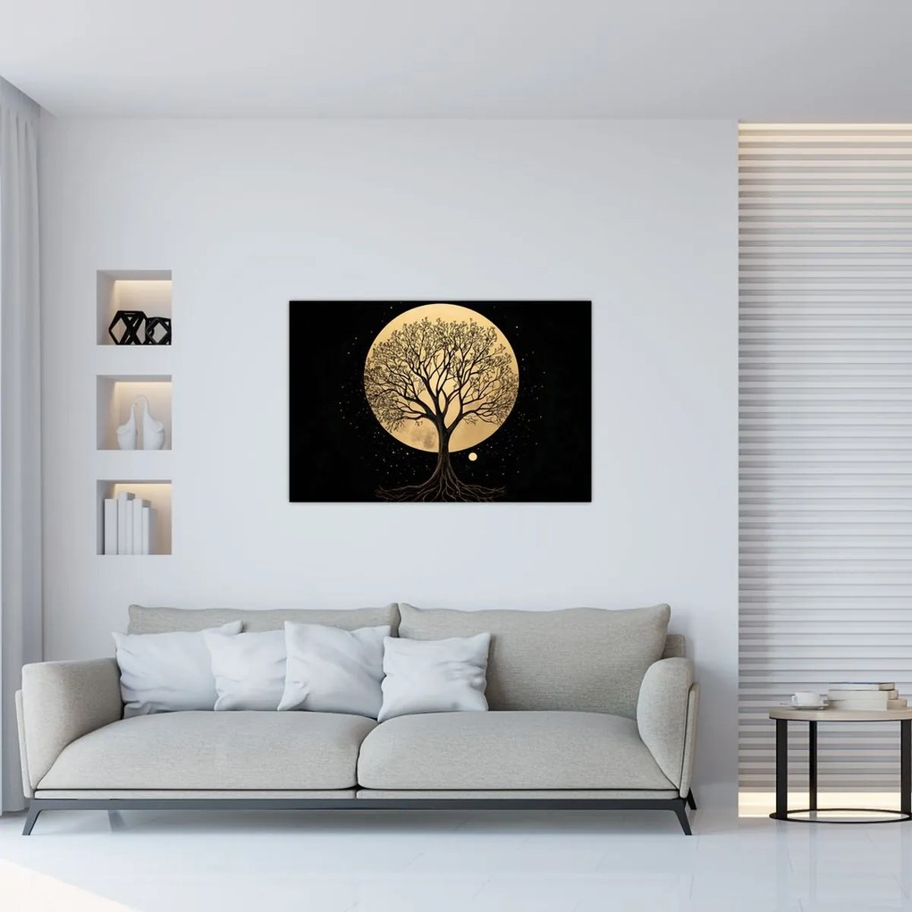 Kép – Fa arany teliholdban I. (90x60 cm)