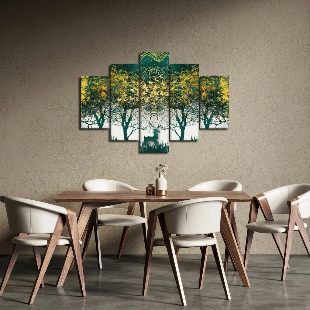 Kép - Szarvas a zöld erdőben (150x105 cm)
