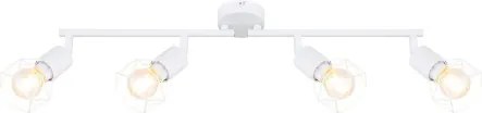 Globo 54802W-4 Spotlámpa fém fehér, rácsból font búrával. HxSZxM:600x80x195, exkl. 4xE14 40W 230V