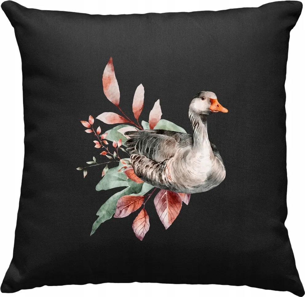 Őszi liba Art párna, fekete