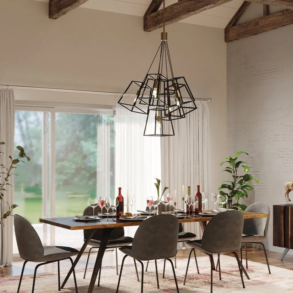 ELSTEAD HK-FULTON-7P FULTON Modern Led Függesztett Lámpa Barna, Sárgaréz E27 IP20