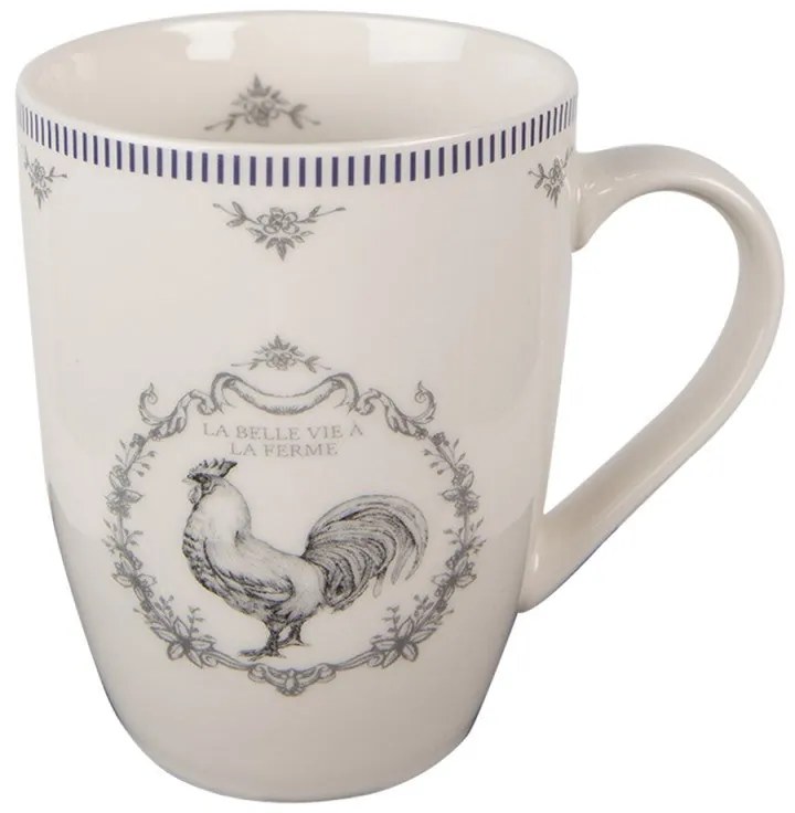Porcelán bögre kakasos French Rooster