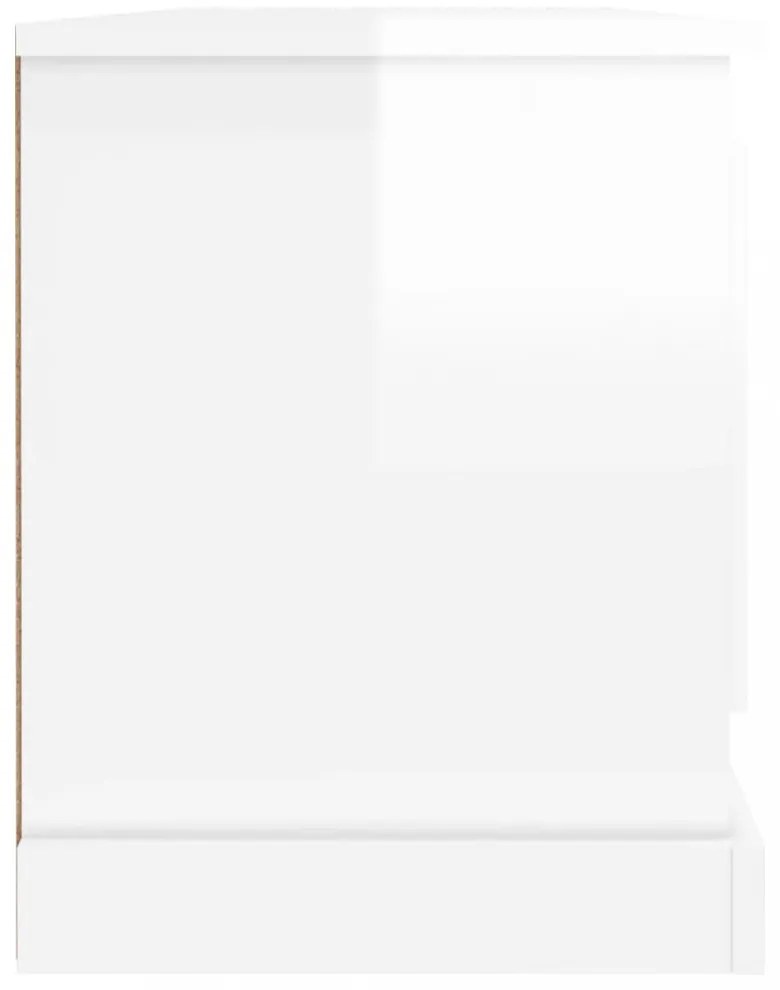 magasfényű fehér szerelt fa TV-szekrény 100 x 35,5 x 45 cm