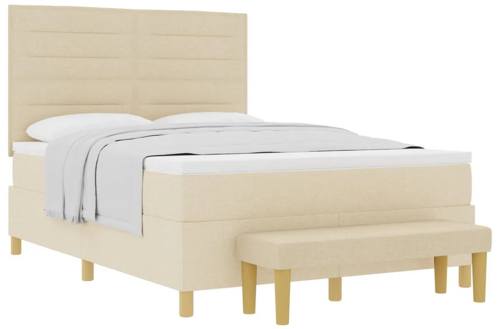 Boxspring Ágy Matraccal és Pad Krisztály 160x200 cm Szövet