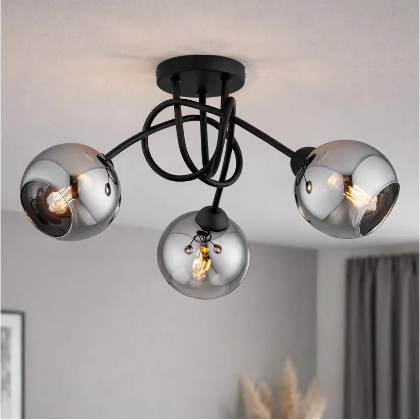 Brilagi - Felületre szerelhető csillár DIOR 3xE27/60W/230V fekete/füstszürke