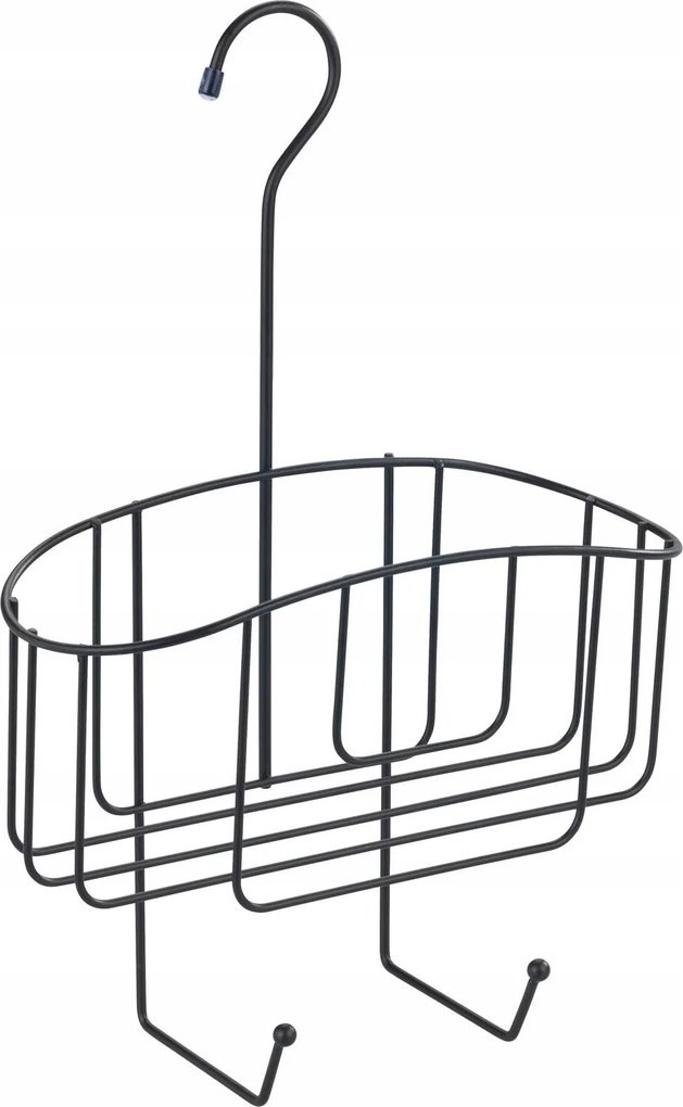 Zuhany Rendszerező Polc Csaptelepre Akasztható Fém Fekete Kosár