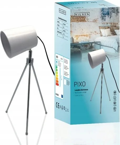 Asztali és asztali lámpa fehér színben 60W E27 LS003 Pixo Nilsen