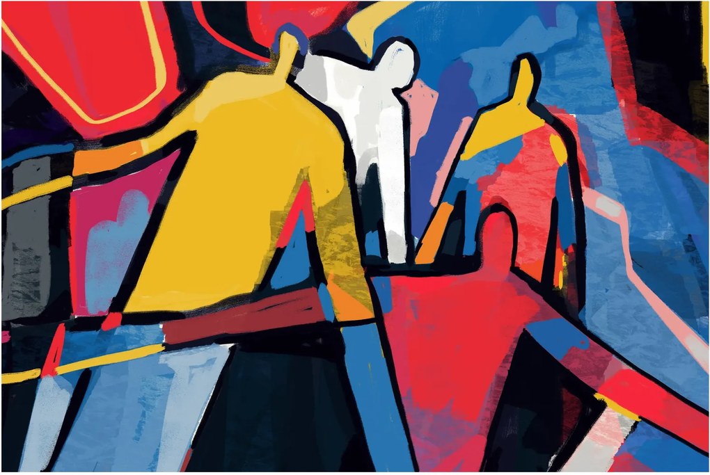Kép - A férfiak absztrakciója (90x60 cm)